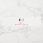 Roze Winter Onderland Meisje Verjaardagsfeestje Waterfles Etiket (Enkel label)