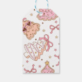 Roze Winter Onederland 1e Verjaardag Bedankt Cadeaulabel (Achterkant)