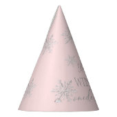 Roze Winter Onederland 1e verjaardag Feesthoedjes (Links)