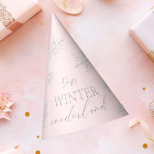 Roze Winter Onederland 1e verjaardag Feesthoedjes