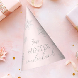 Roze Winter Onederland 1e verjaardag Feesthoedjes