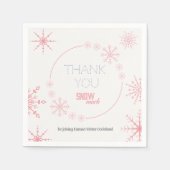 Roze winter onederland 1e verjaardag servet (Voorkant)