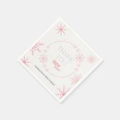 Roze winter onederland 1e verjaardag servet (Hoek)