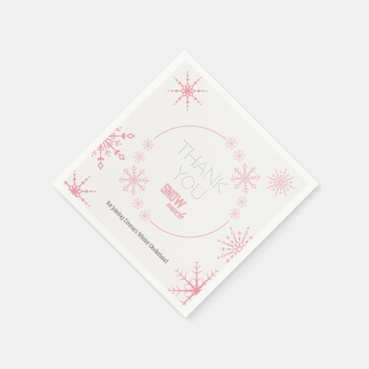 Roze winter onederland 1e verjaardag servet (Hoek)