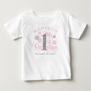 Roze Winter Onederland Baby Meisje 1e verjaardag