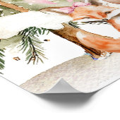 Roze winter onederland bos begroetingsbord poster (Hoek)