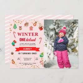 Roze Winter Onederland Eerste uitnodiging op zater