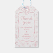 Roze Winter Onederland Feestje Favor Tag Cadeaulabel (Voorkant)