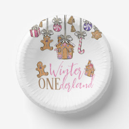 Roze winter Onederland Kerst Papieren Kommen