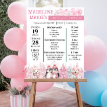 Roze Winter ONEderland mijlpalen Poster