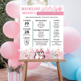 Roze Winter ONEderland mijlpalen Poster