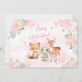 Roze winter onederland verjaardag foto uitnodiging (Achterkant)