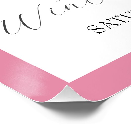 Roze Winter ONEderland Welkom Poster (Hoek)