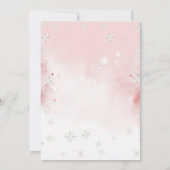 Roze Winter Onederland Woodland 1e verjaardag Kaart (Achterkant)