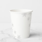 Roze Winter Onederland Zilver 1e verjaardag Papieren Bekers (Achterkant)