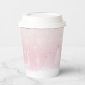 Roze Winter Paper cup Papieren Bekers (Links)
