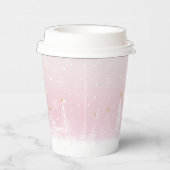 Roze Winter Paper cup Papieren Bekers (Rechts)