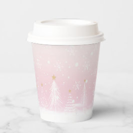 Roze Winter Paper cup Papieren Bekers