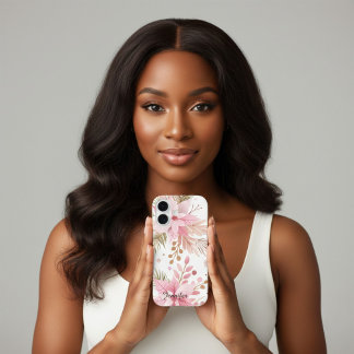 Roze Winter Poinsettia Bloem iPhone Hoesje |