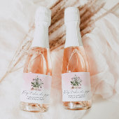 Roze winter pop als ze pop sparkling wijnetiket