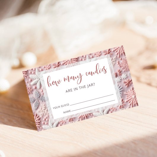 Roze Winter raden hoeveel Snoepjes Kaart