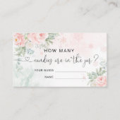 Roze winter raden hoeveel snoepjes kaart (Voorkant)