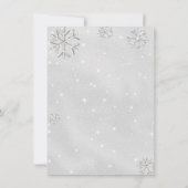 Roze Winter Rhinestones Baby shower Hartelijk dank Kaart (Achterkant)