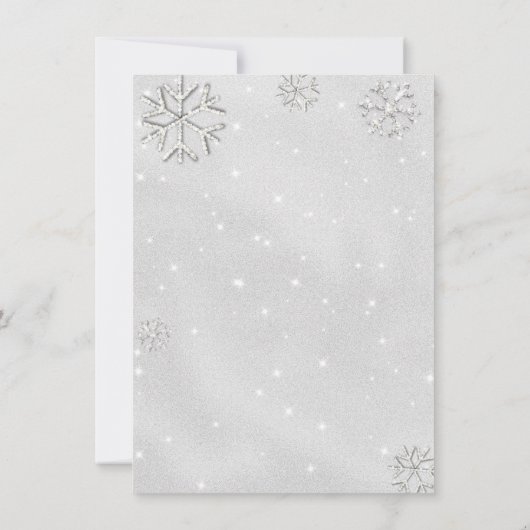 Roze Winter Rhinestones Baby shower Hartelijk dank Kaart (Achterkant)