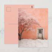 Roze Winter Scene Briefkaart (Voorkant / Achterkant)