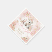 Roze Winter Schattige Beer is een meisje Baby show Servet (Hoek)