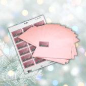 Roze Winter Setting Elegante Kerstmis Etiket