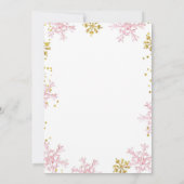 Roze Winter Sneeuw Wereldbol Floral Baby shower Kaart (Achterkant)