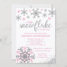 Roze Winter Sneeuwvlok Baby Shower
