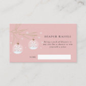 Roze Winter Sneeuwvlok Baby shower Luier Raffle Informatiekaartje (Voorkant)