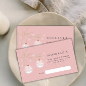 Roze Winter Sneeuwvlok Baby shower Luier Raffle Informatiekaartje