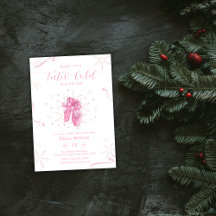Roze Winter Sneeuwvlok Ballerina Baby Shower