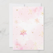 Roze Winter Sneeuwvlokken Kerstfeest Kaart (Achterkant)