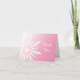 Roze Winter Snowflake Bridesmaid Dank u Bedankkaart