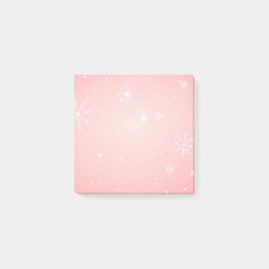 Roze Winter Snowflake Post Post-it® Notes (Voorkant)
