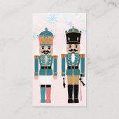 Roze Winter Snowflakes Notenkraker Baby shower Informatiekaartje (Achterkant)