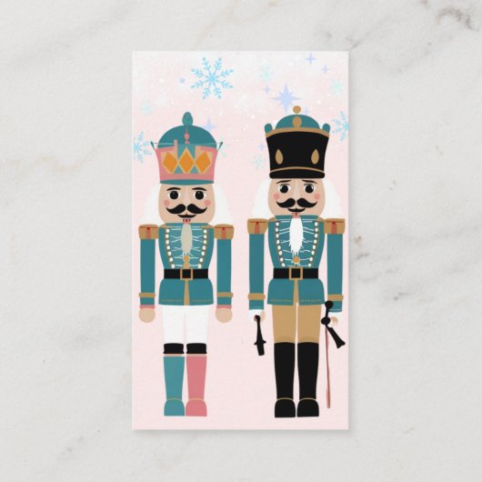 Roze Winter Snowflakes Notenkraker Baby shower Informatiekaartje (Achterkant)