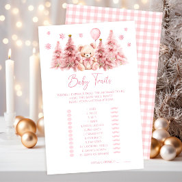 Roze Winter Teddybeer Baby Kenmerken Shower Game