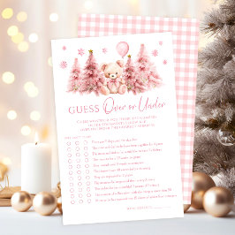 Roze Winter Teddybeer Strik Baby Over- of Onder-Ga