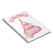 Roze winter vakantie kinderen vakantie notitieboek (Rechterzijde)