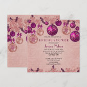 Roze Winter Vakantie Ornamenten Vrijgezellenfeest Kaart (Voorkant / Achterkant)