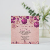 Roze Winter Vakantie Ornamenten Vrijgezellenfeest Kaart (Staand voorkant)