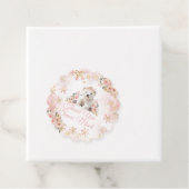 Roze Winter Wit Beer Het is een Meisje Baby shower Bedankjes Labels (In situ)