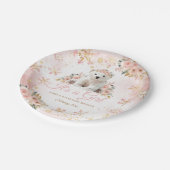 Roze Winter Wit Beer Het is een Meisje Baby shower Papieren Bordje (Gekanteld)