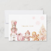 Roze Winter Wonderland Baby shower Bedankkaart (Voorkant)