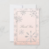 Roze Winter Wonderland Baby shower Dank u Bedankkaart (Voorkant)